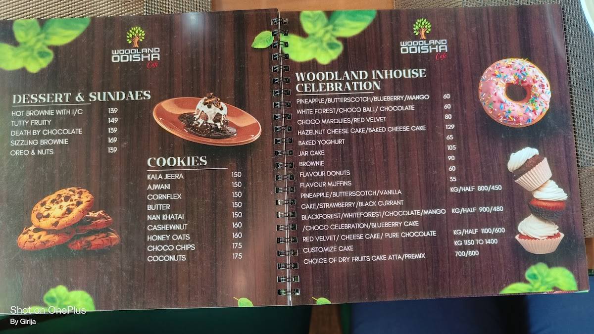 Woodland Odisha Restaurant and Convention menu