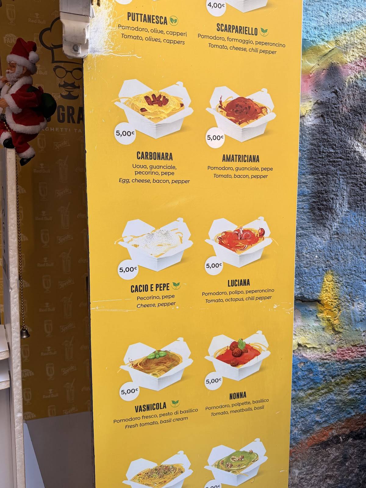 Menu di 120 Grammi Spaghetti Takeaway 