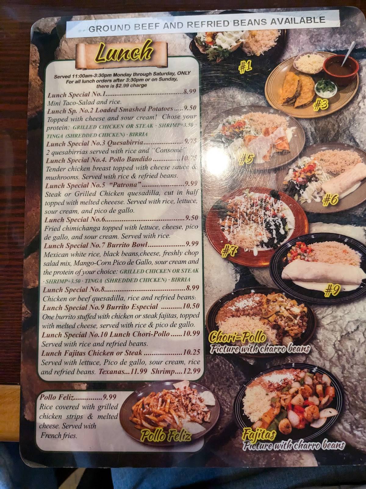 Menu at 3 Bad hombres restaurant, Steubenville