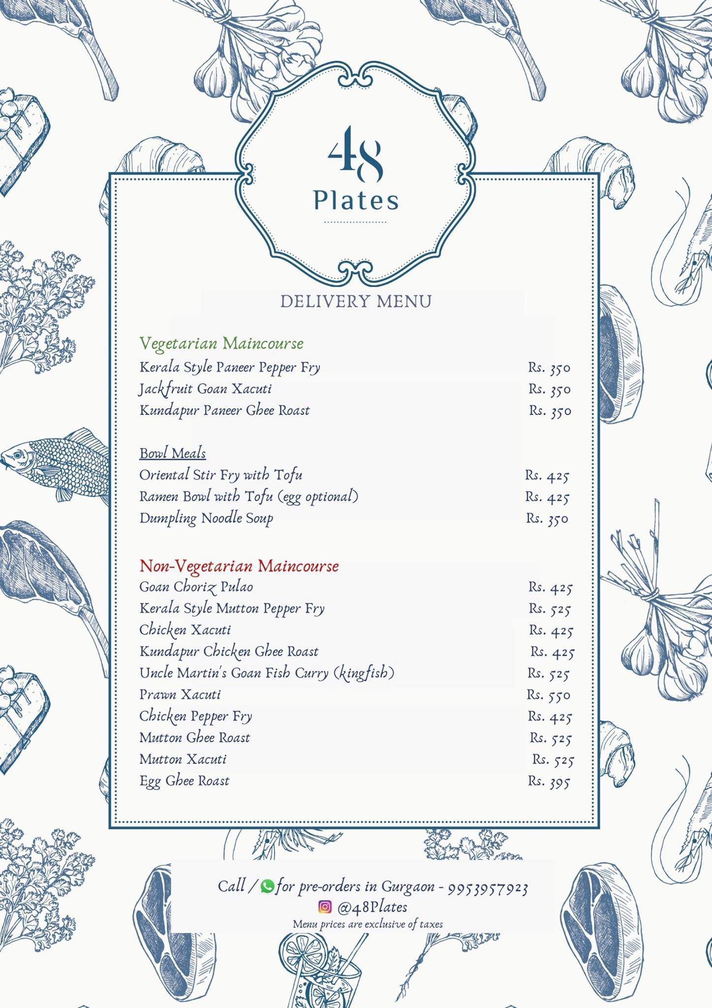 48 Plates menu