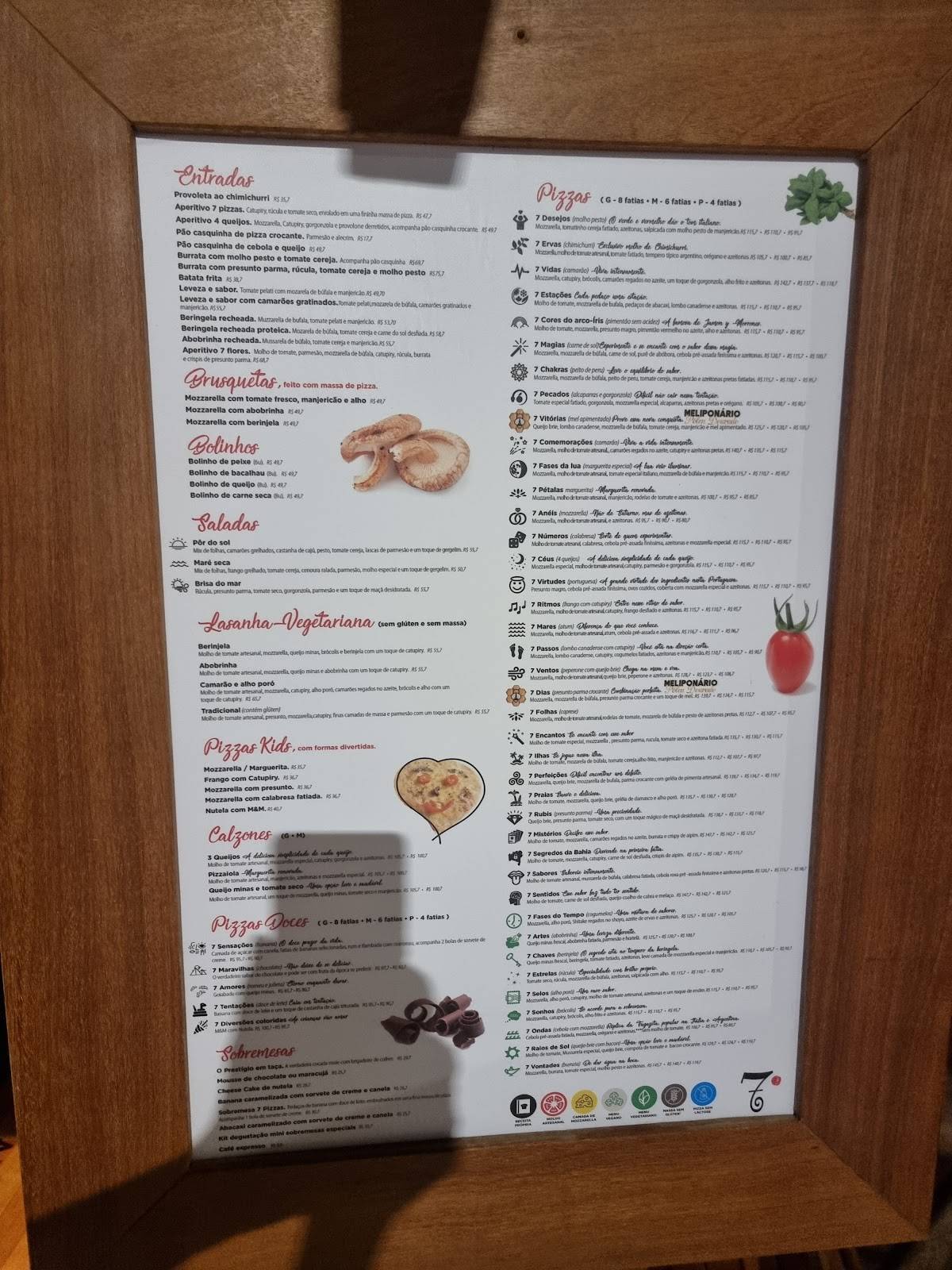 7 Pizzas Praia do Forte cardápio