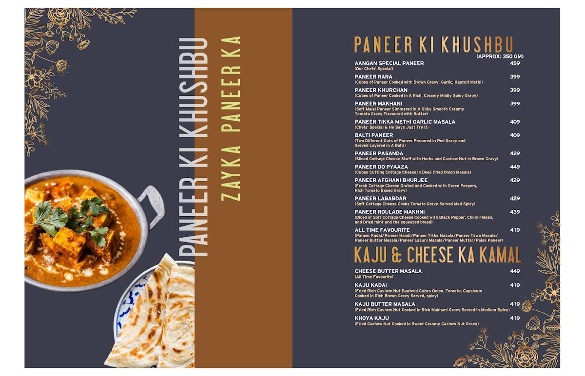 AANGAN GARDEN RESTAURANT menu