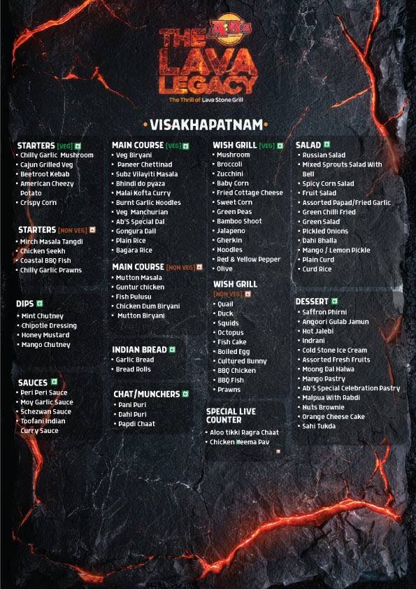 AB's - Absolute Barbecues Vizag, Andhra Pradesh menu