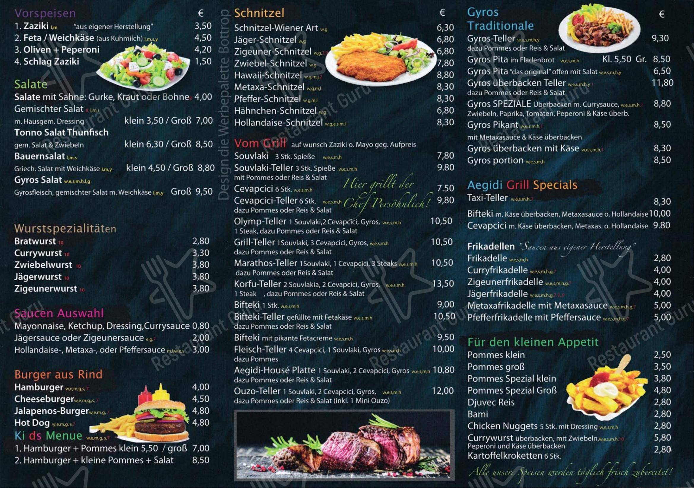Grill Und Steakhaus Rutenberg Menu