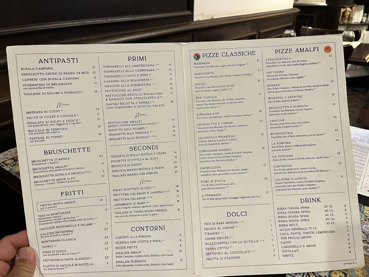 Menu di AMALFI MADRE 
