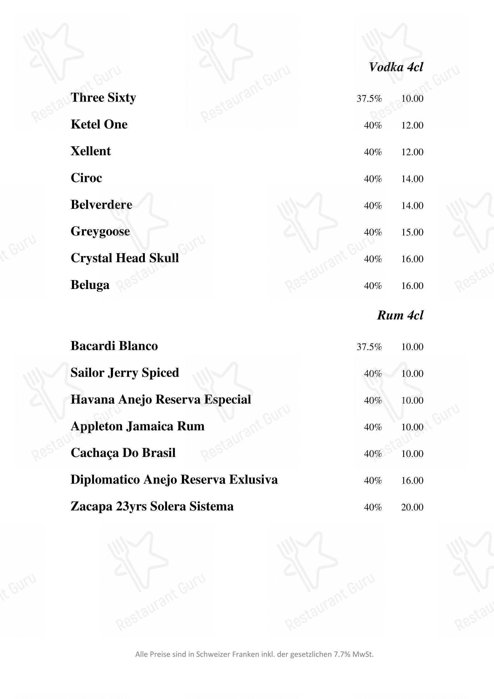 ANTONS in Lucerna - Menu