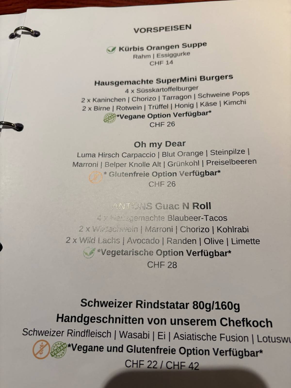 Menu di ANTONS 