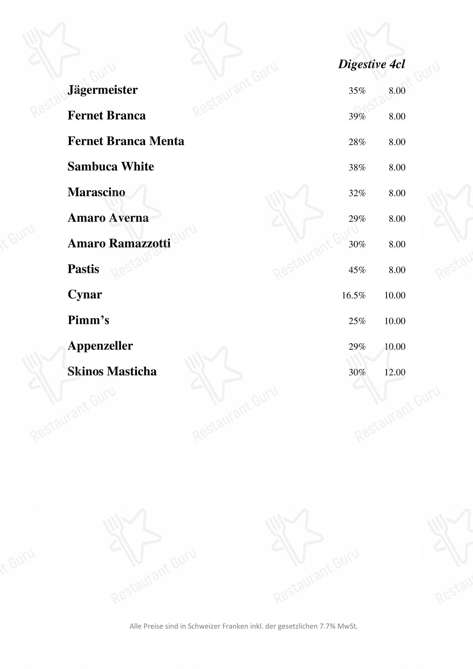 Menu per ANTONS in Lucerna
