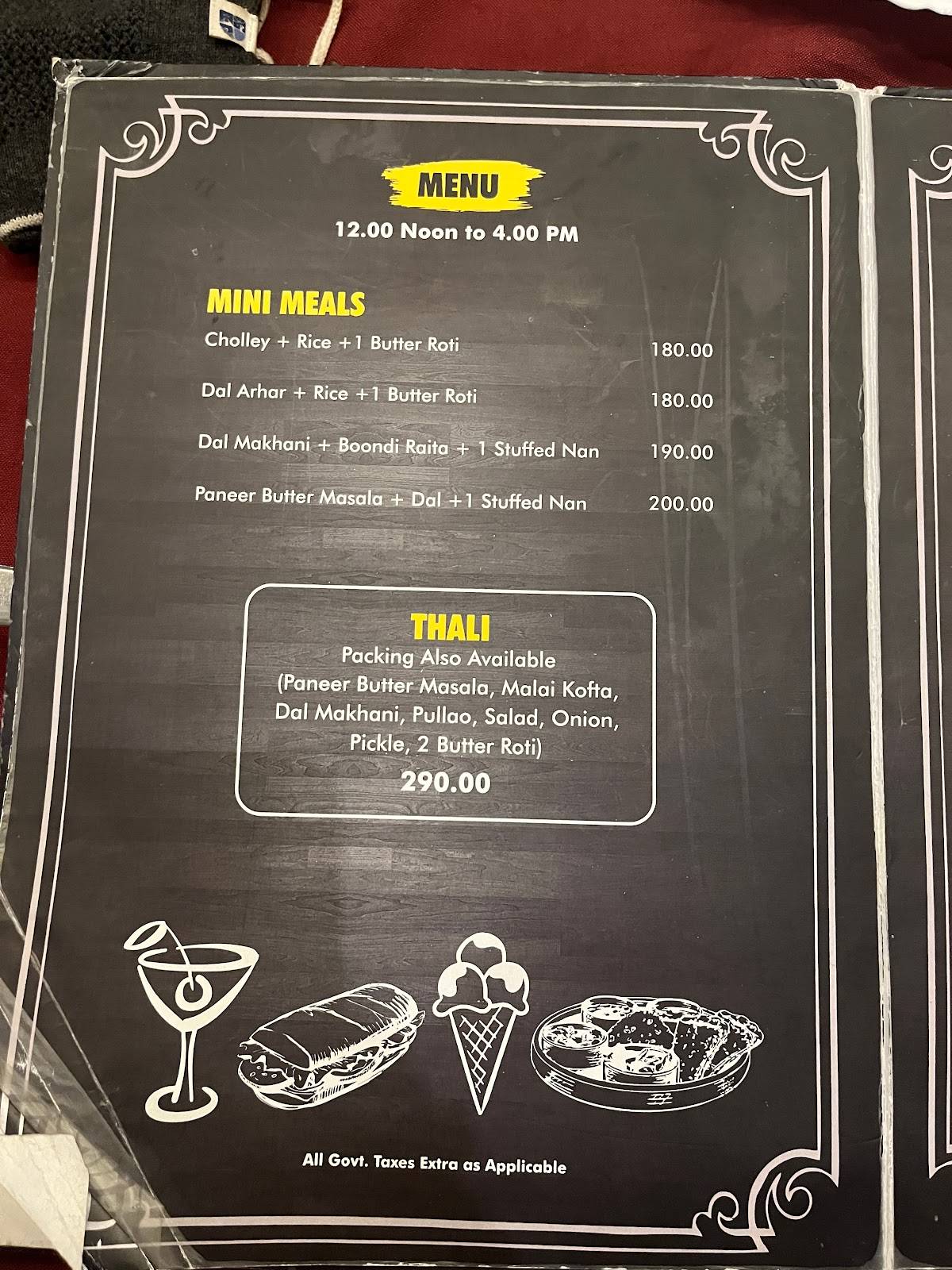 Achman Veg. Restaurant menu