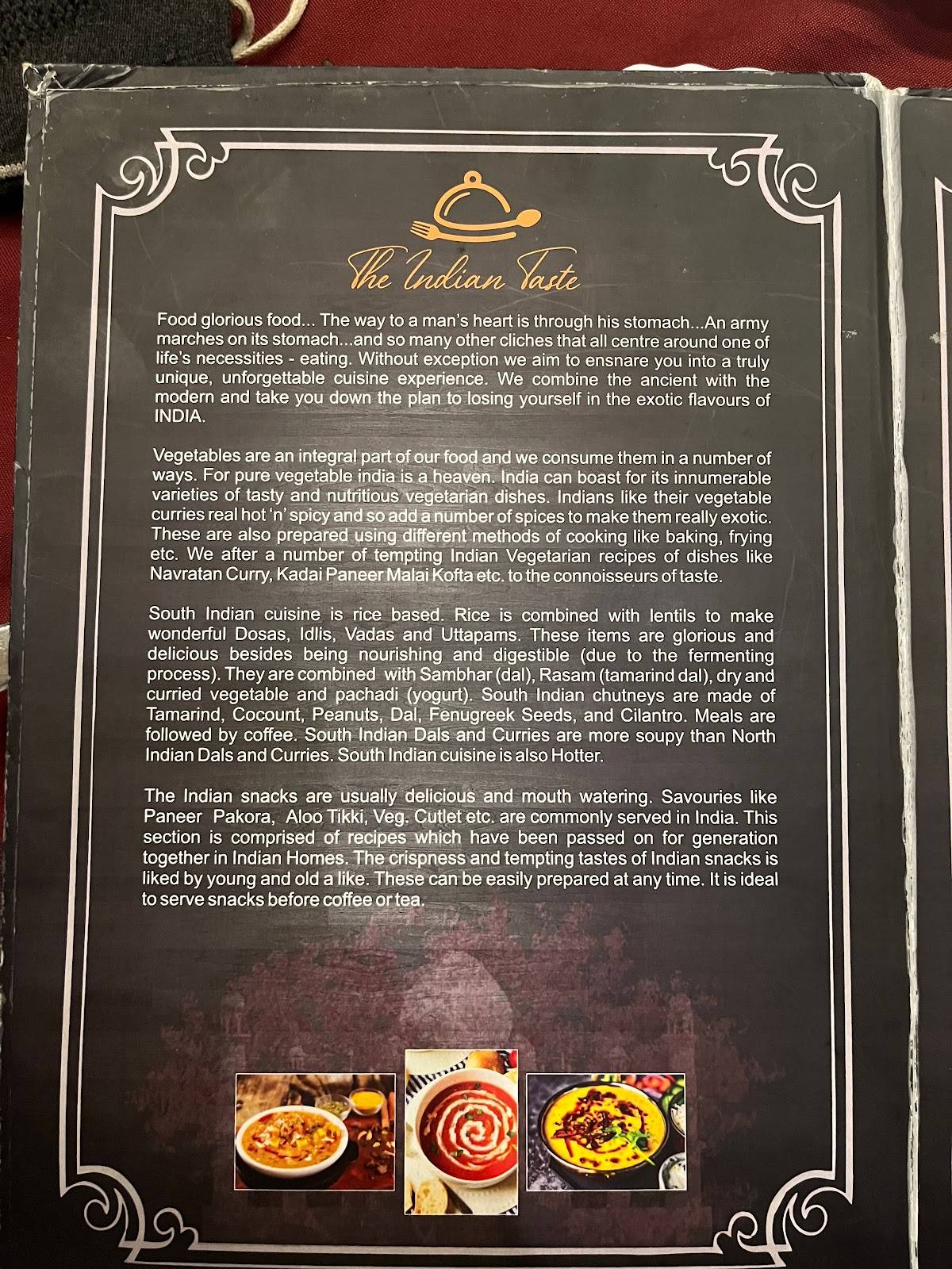 Achman Veg. Restaurant menu