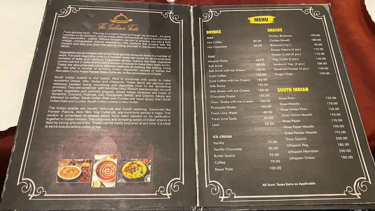 Achman Veg. Restaurant menu