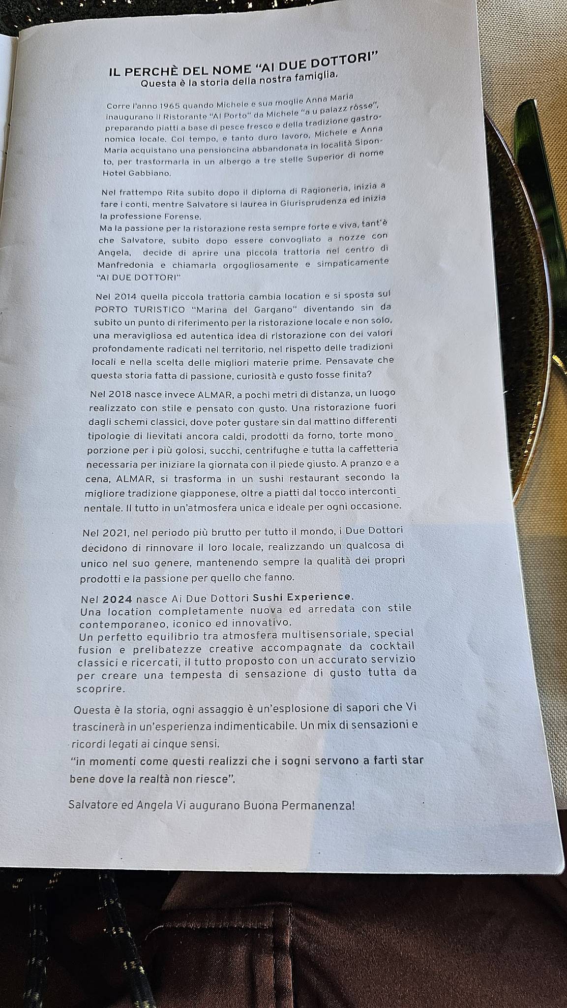 Menu di Trattoria Ai Due Dottori 