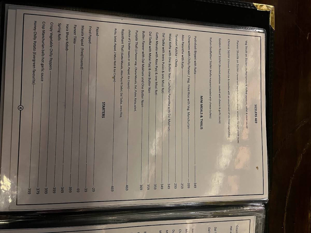 Mango Masala Restaurant menu