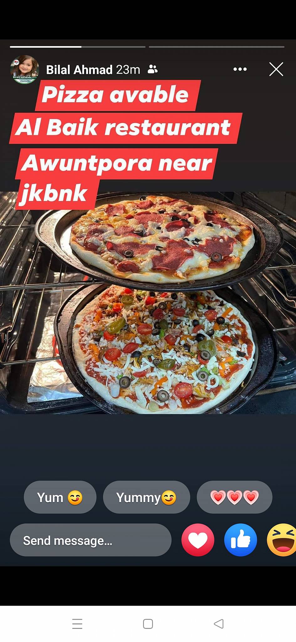 Al Baik Restaurant Awantipora menu