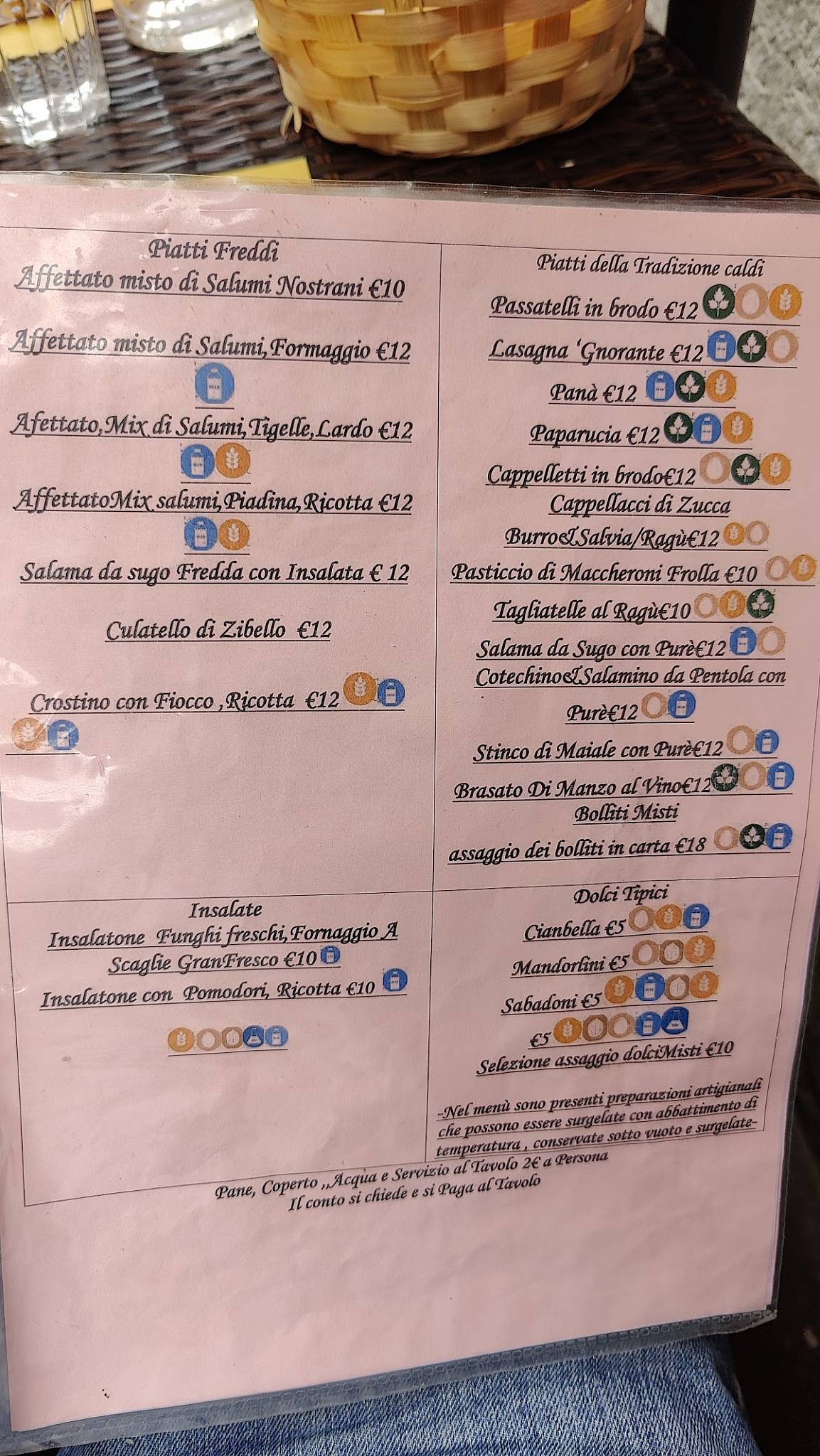 Menu di Al Brindisi 