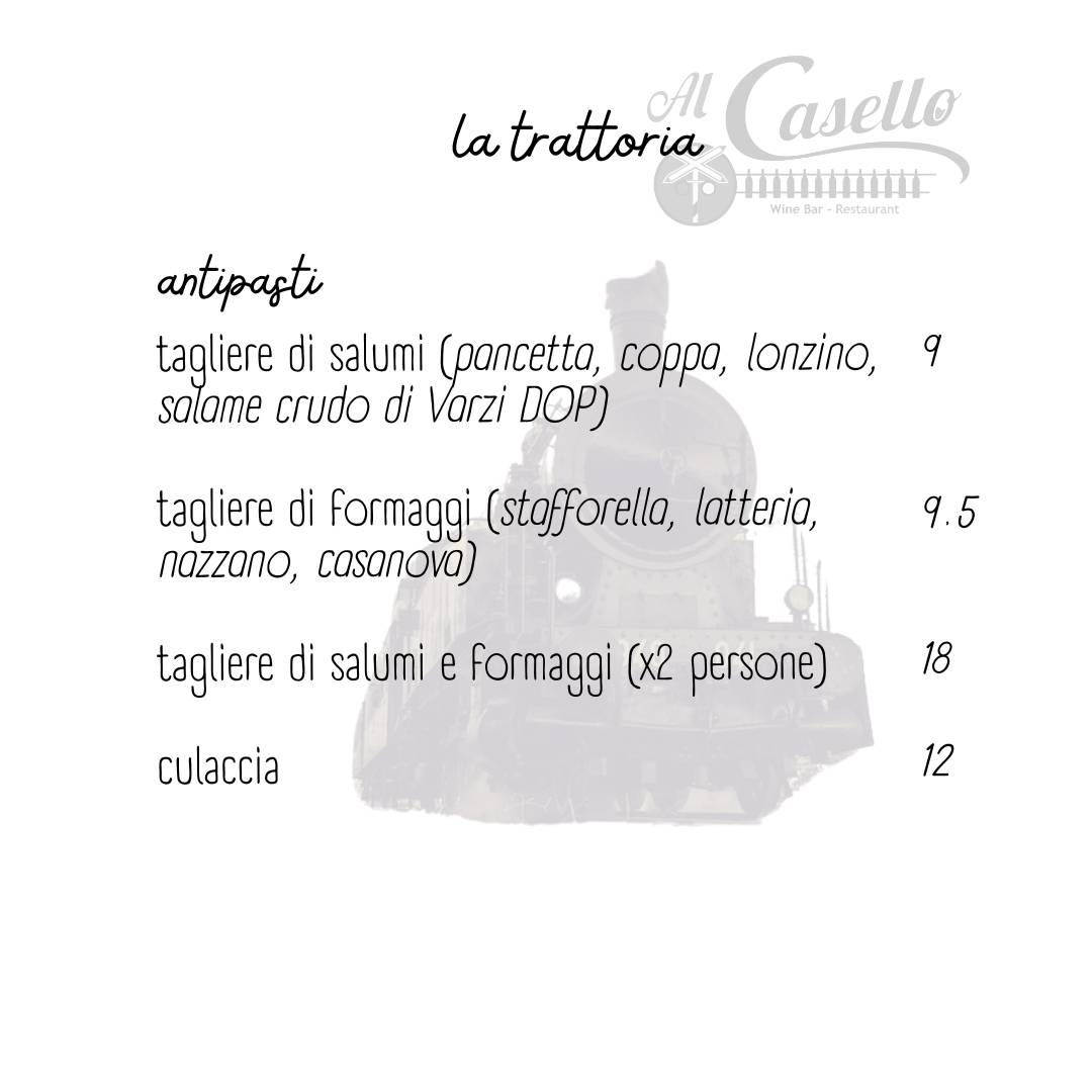 Menu di Al Casello di Retorbido 