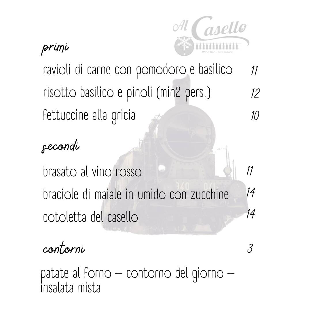 Menu di Al Casello di Retorbido 