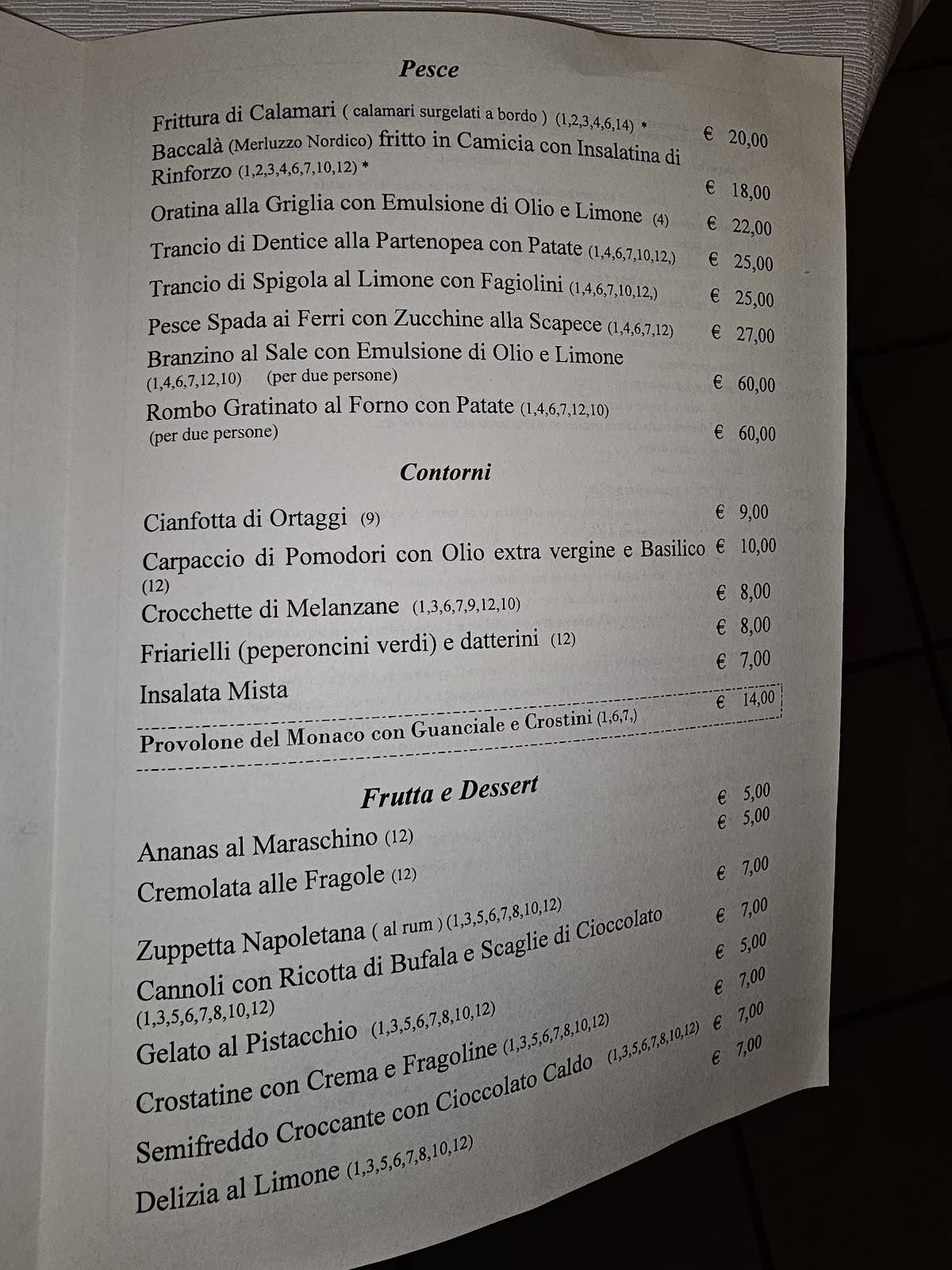 Menu di Al Gelso D'Oro da Nonna Sceppa 