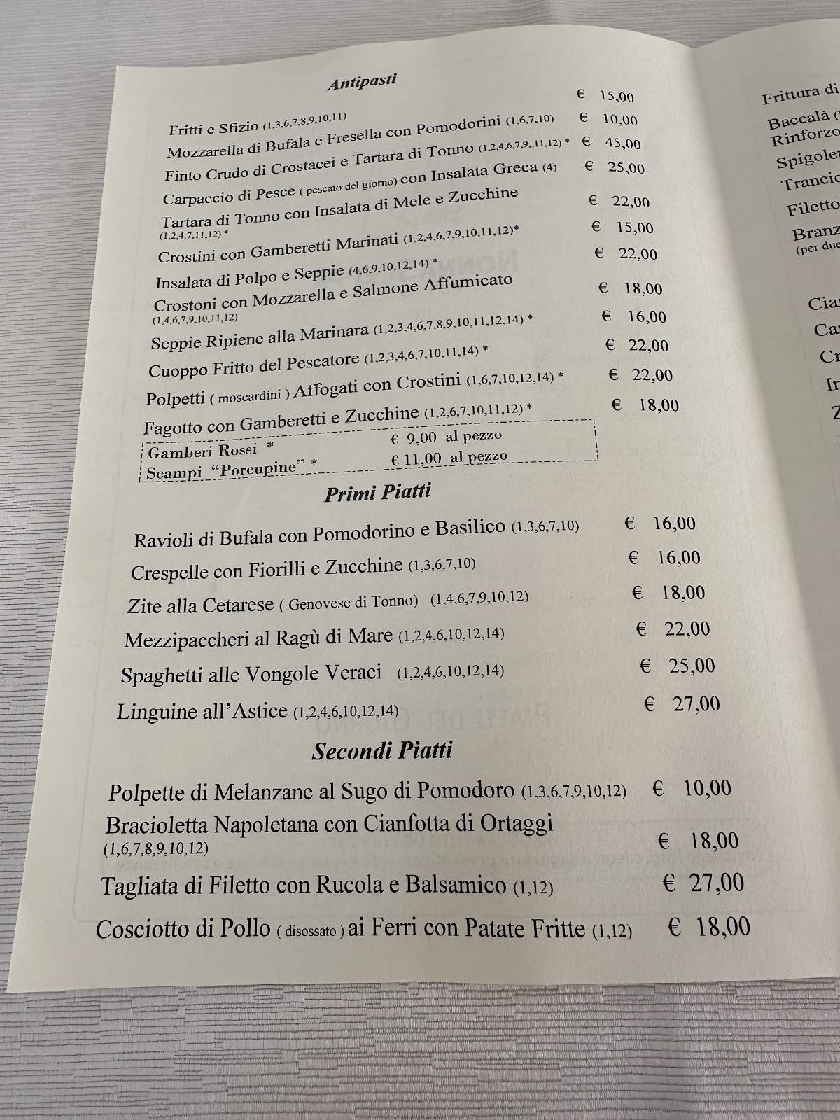 Menu di Al Gelso D'Oro da Nonna Sceppa 