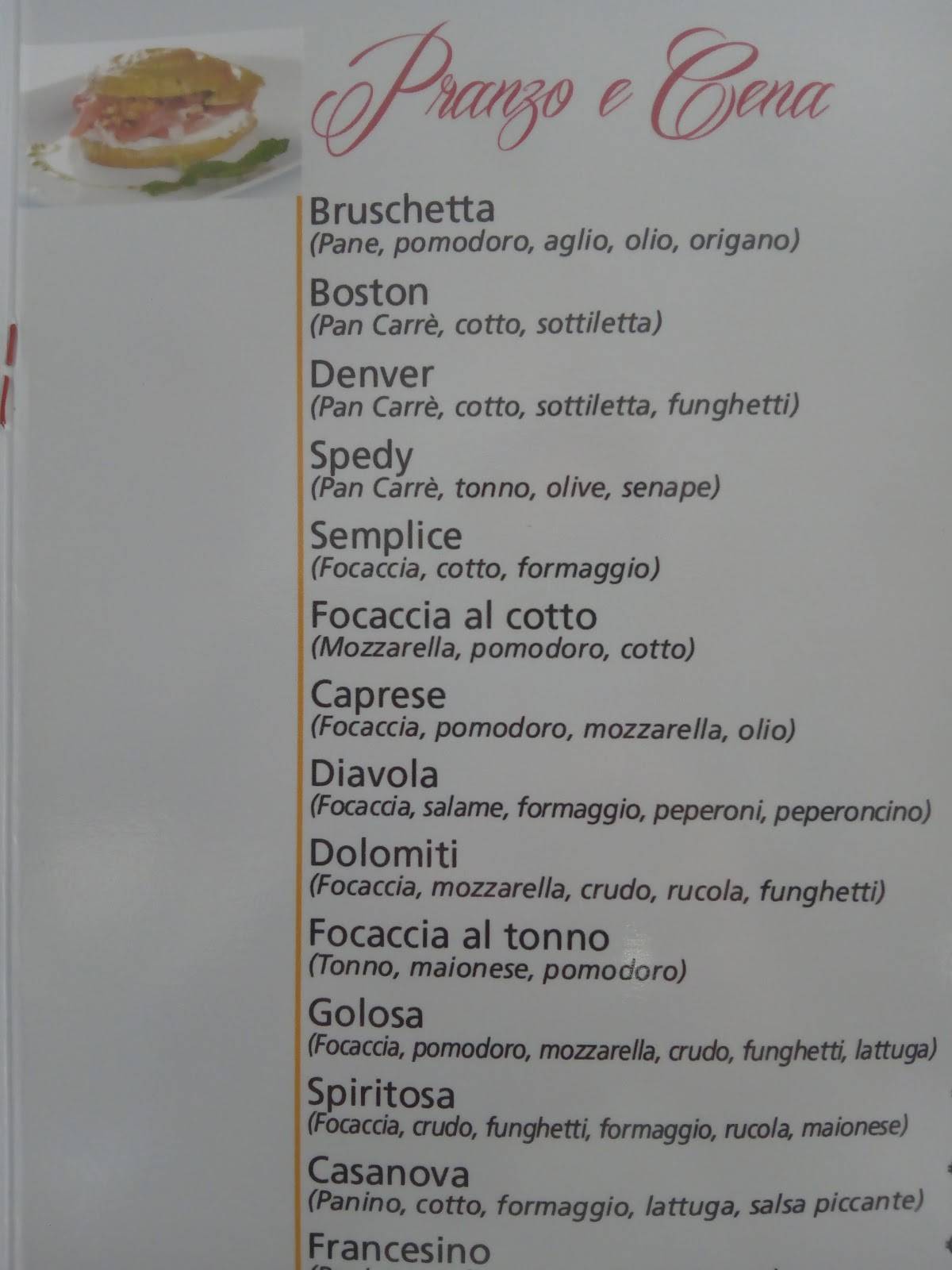 Menu di Al Triangolo Chiosco Bar 