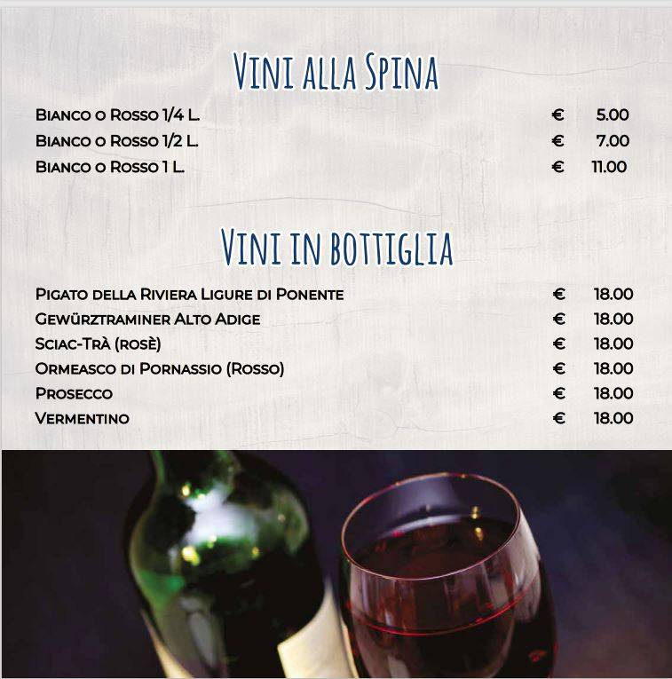 Menu di Pizzeria Avana 