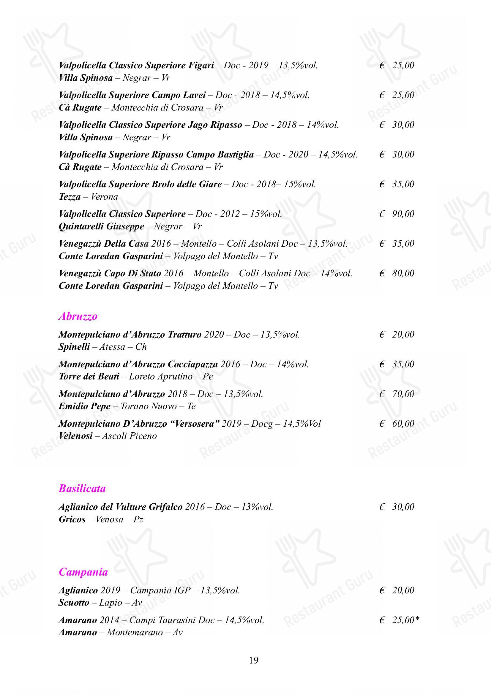 Menu di Albergo Ristorante Alle Codole - Menu