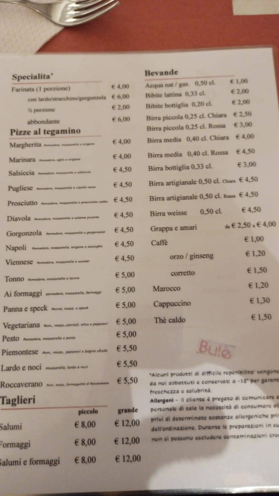 Menu di Bulè 