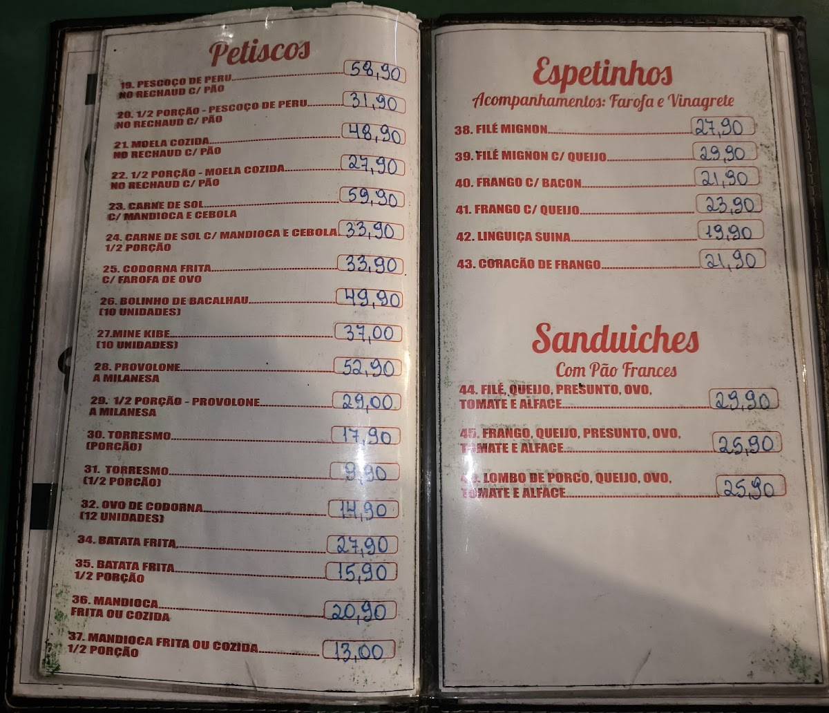 Alexandre's Bar cardápio