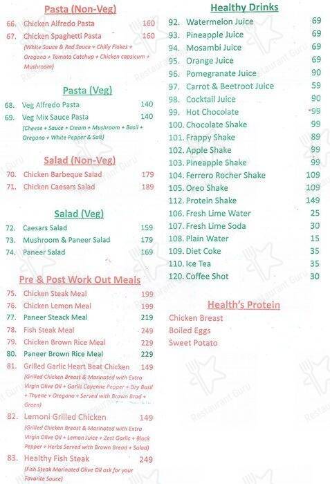 Alis Cafe menu