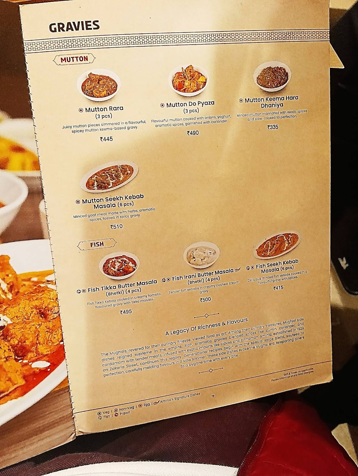 Aminia Restaurant - Guwahati menu