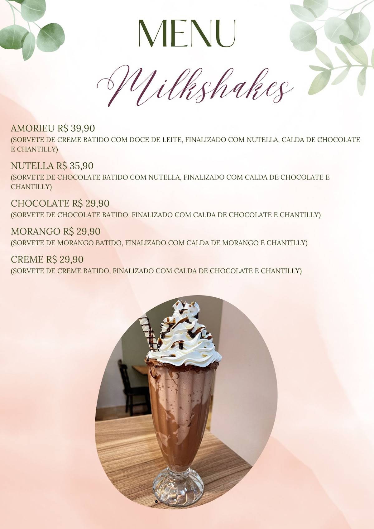 Amorieu Doces cardápio