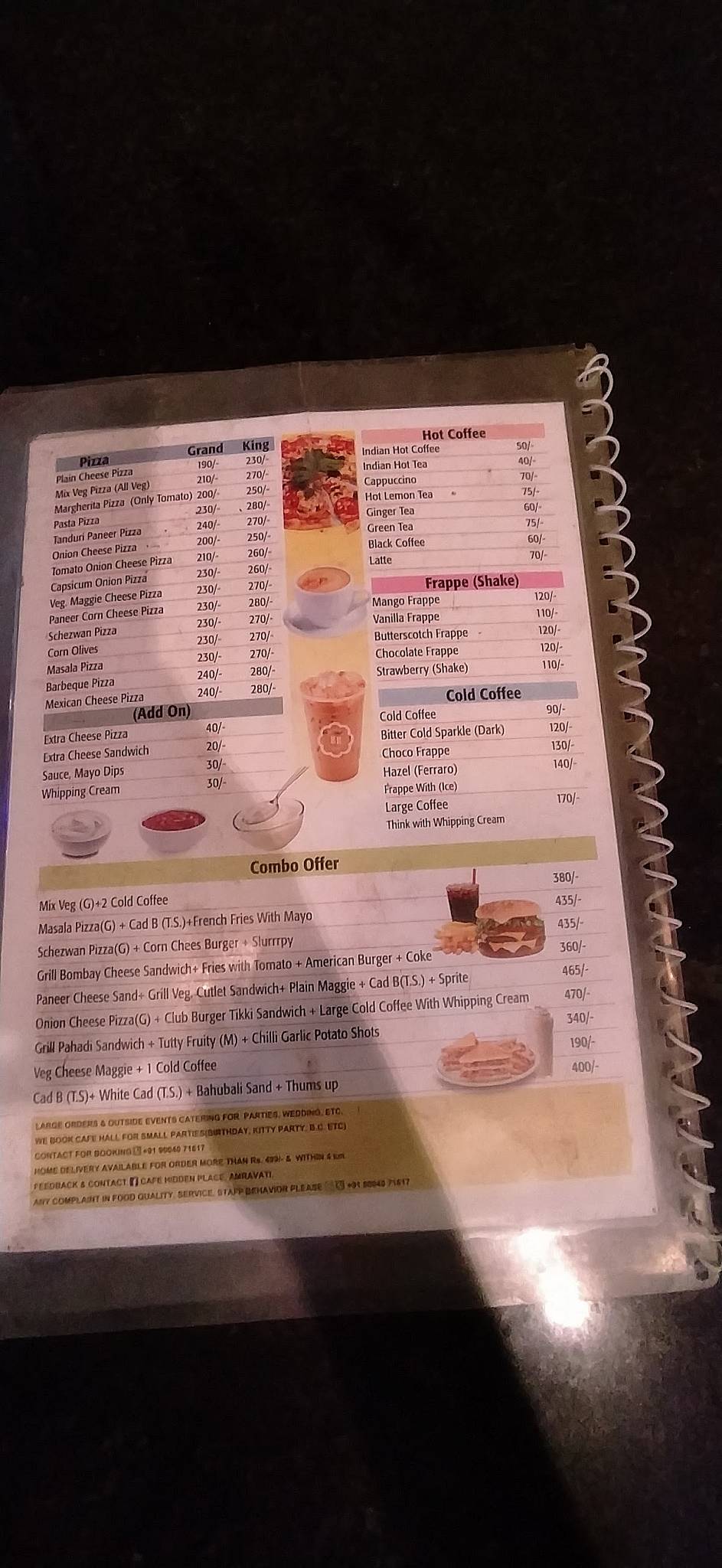 Cafe Hidden Place menu