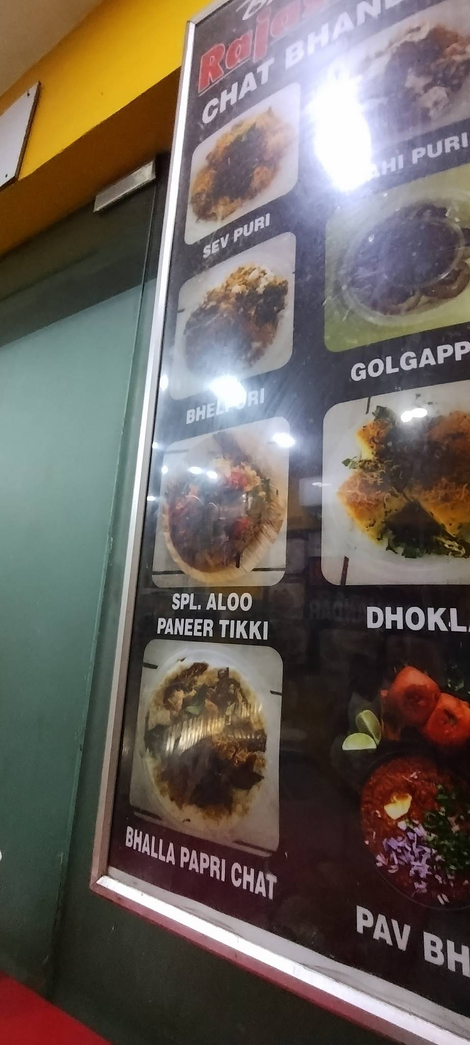 New Rajasthan Chat Bhandar menu