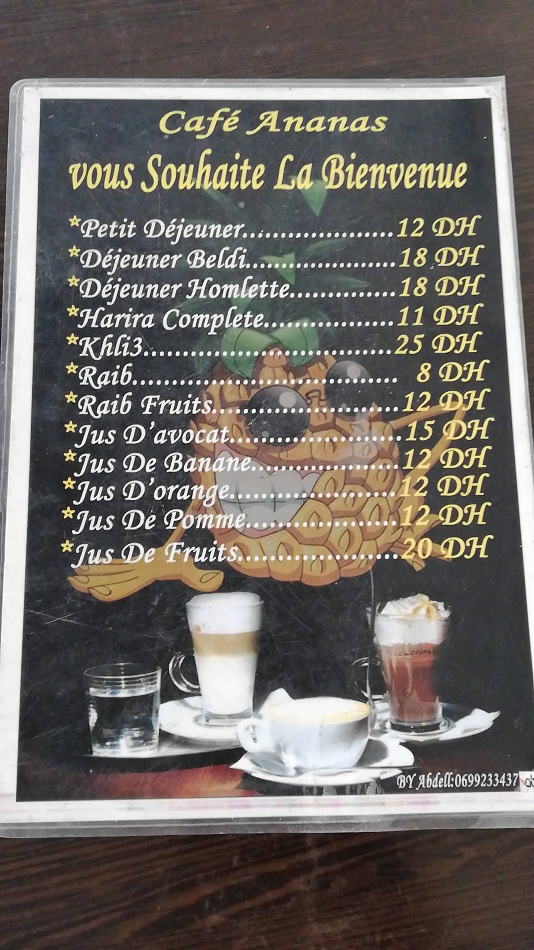 Menu de Ananas