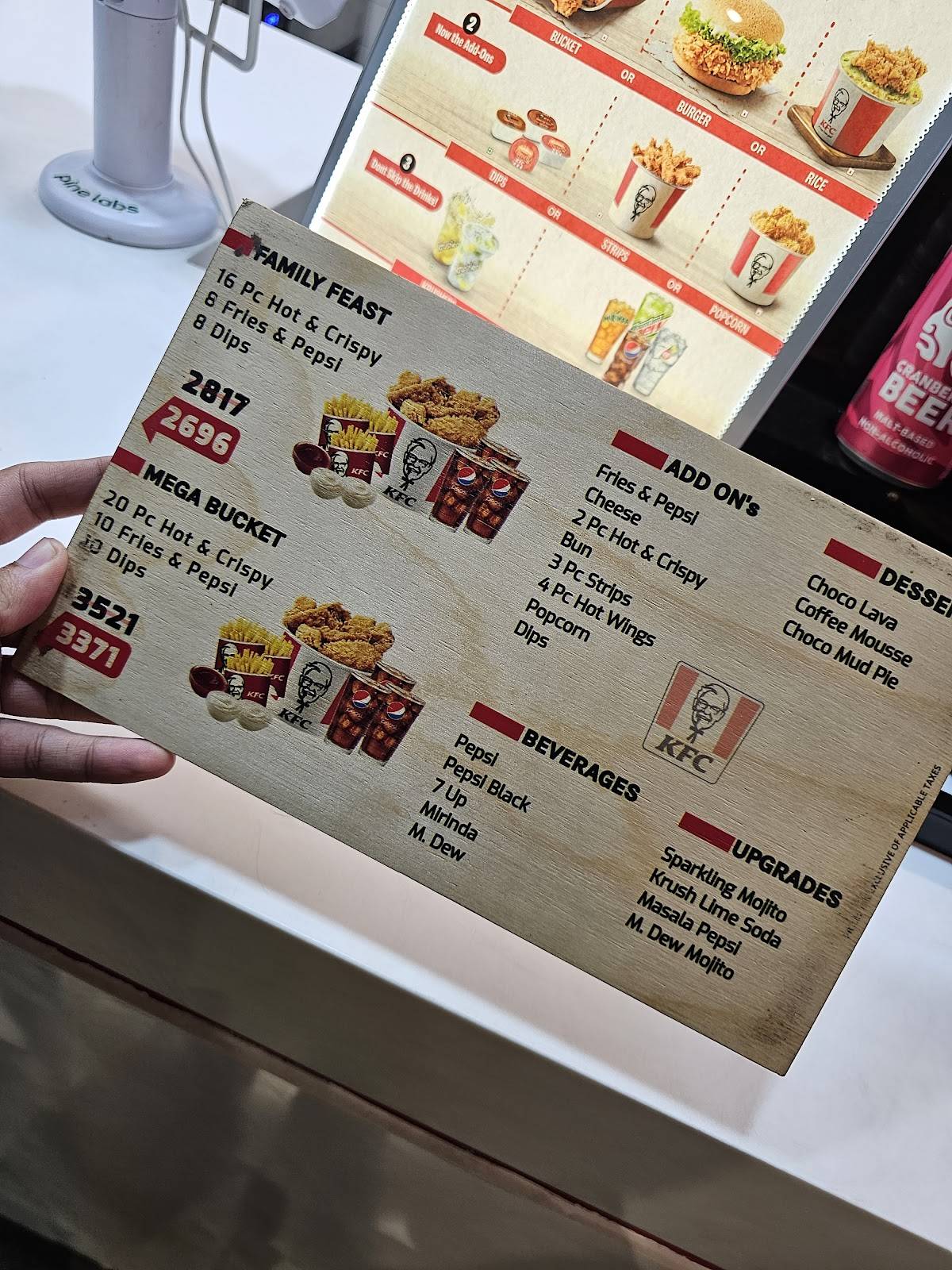 KFC menu