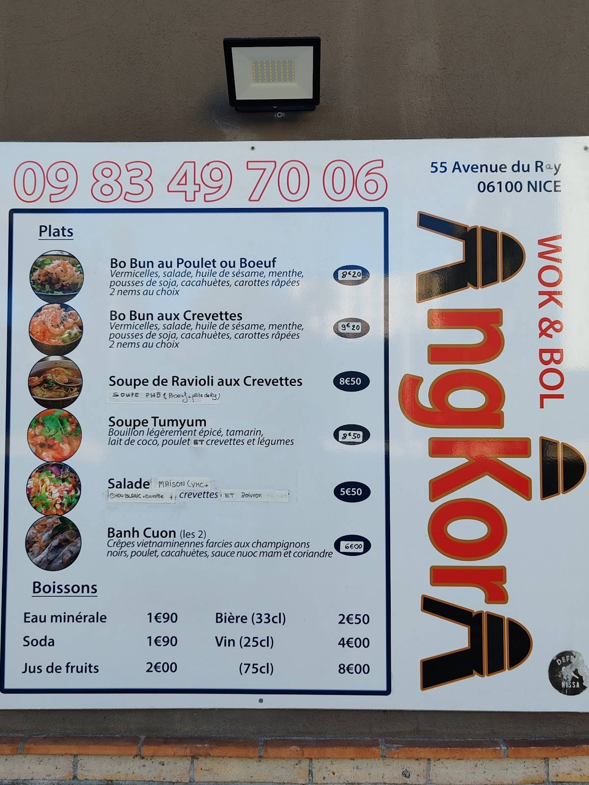 Menu de Angkora