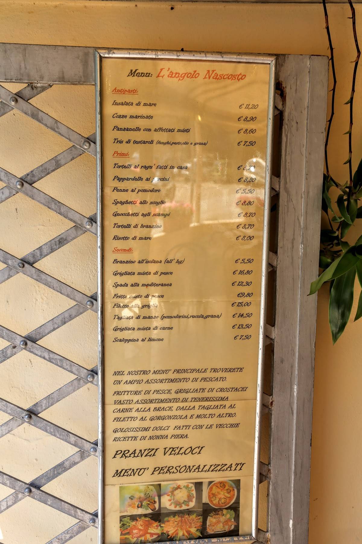 Menu di L'Angolo Nascosto 