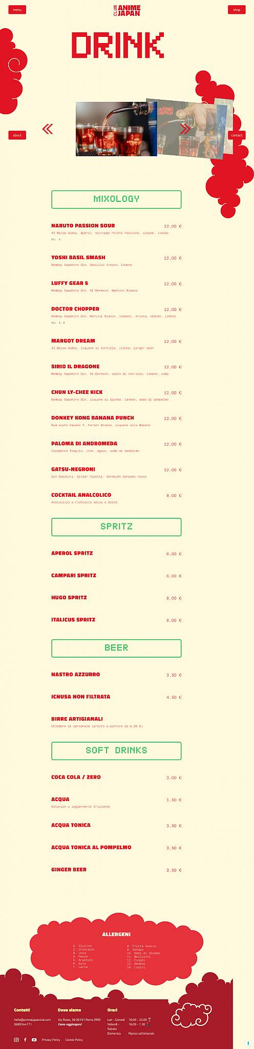 Menu di Anime Japan Club 