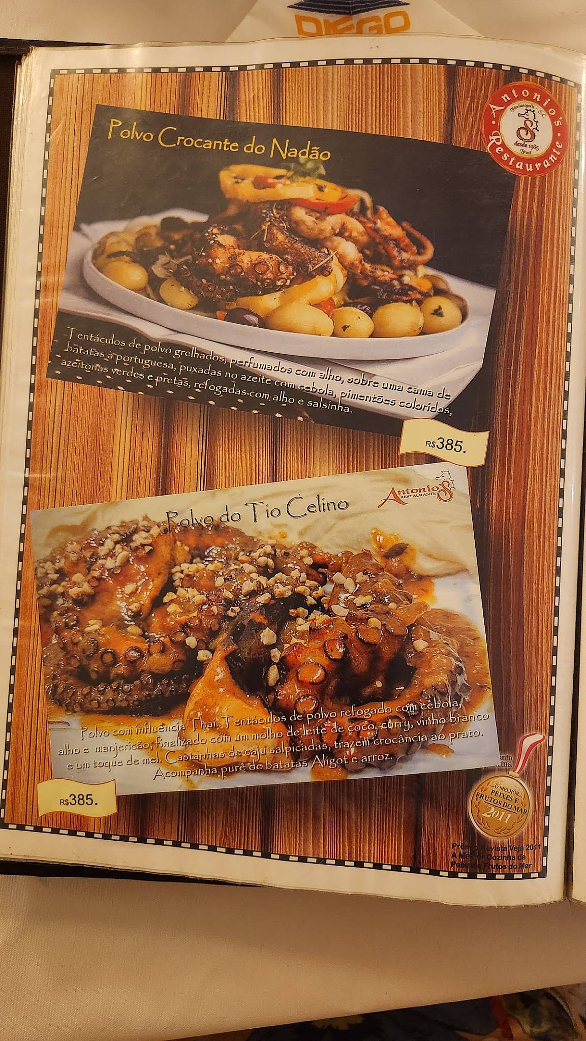 Antonio's Restaurante cardápio