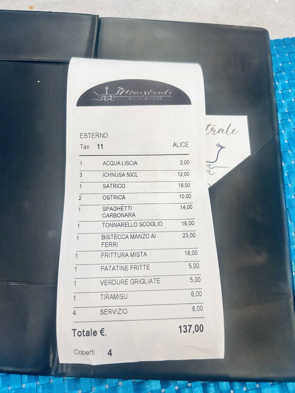 Menu di Ristorante Maestrale 