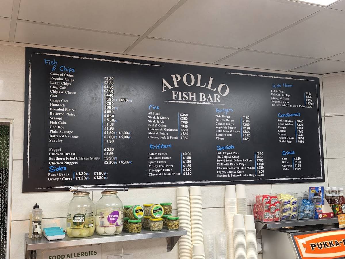 Menu at Apollo Fish Bar, Nottingham, 114 Burton Rd