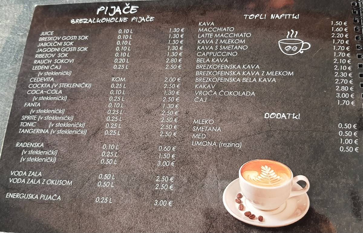 Menu di Aqua Roma 