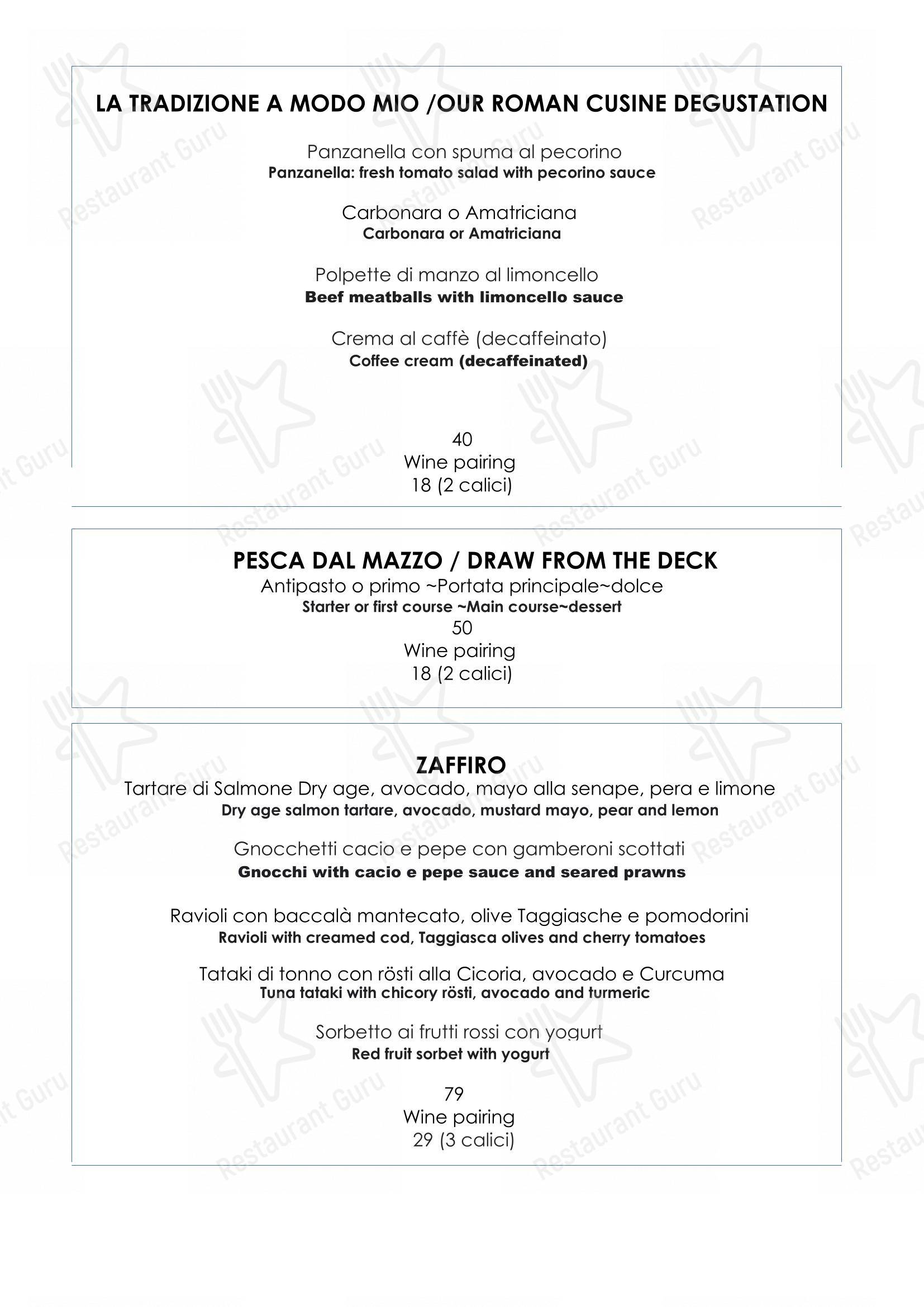 Aqualunae in Roma - Menu bar