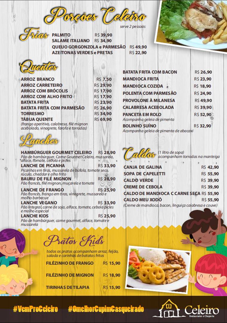 Restaurante, Churrascaria e Choperia Celeiro cardápio