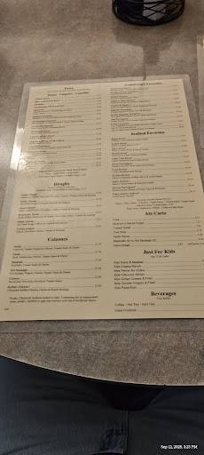 Menu at Armstrong's restaurant, Pittsburgh