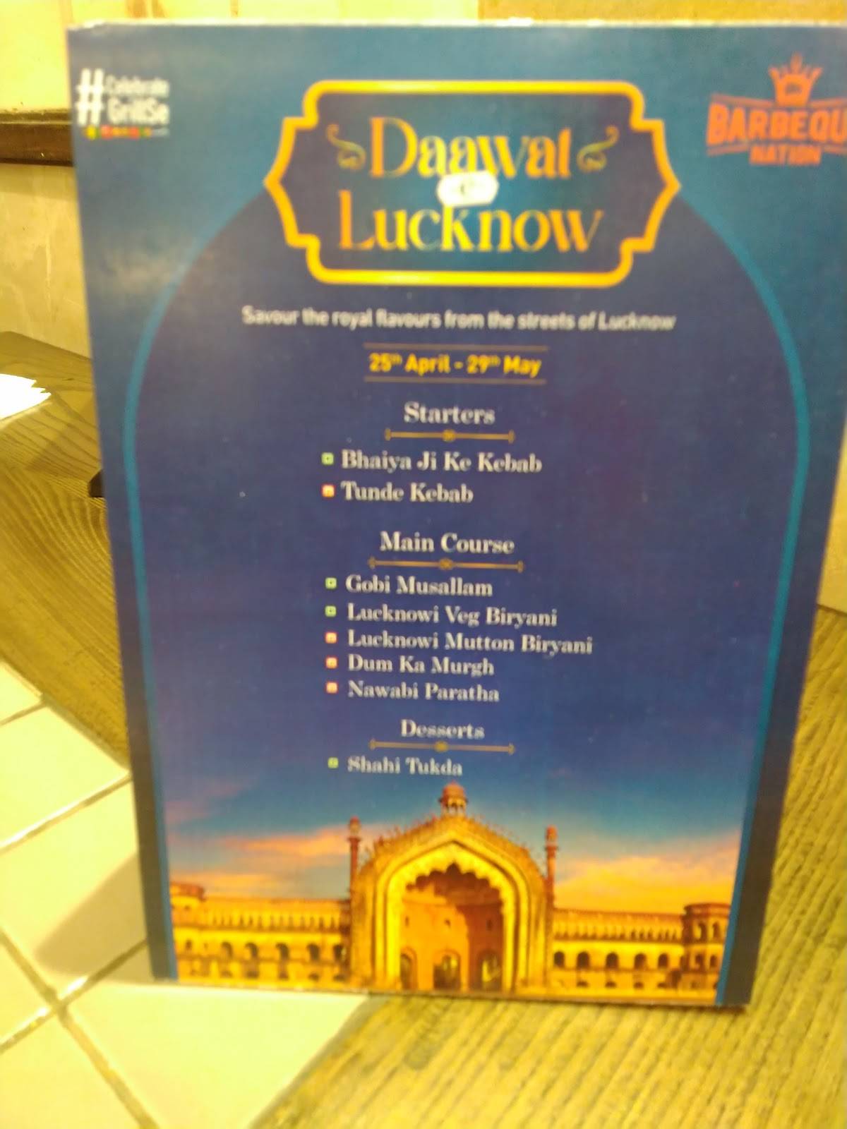 Barbeque Nation - Asansol - Sentrum Mall menu