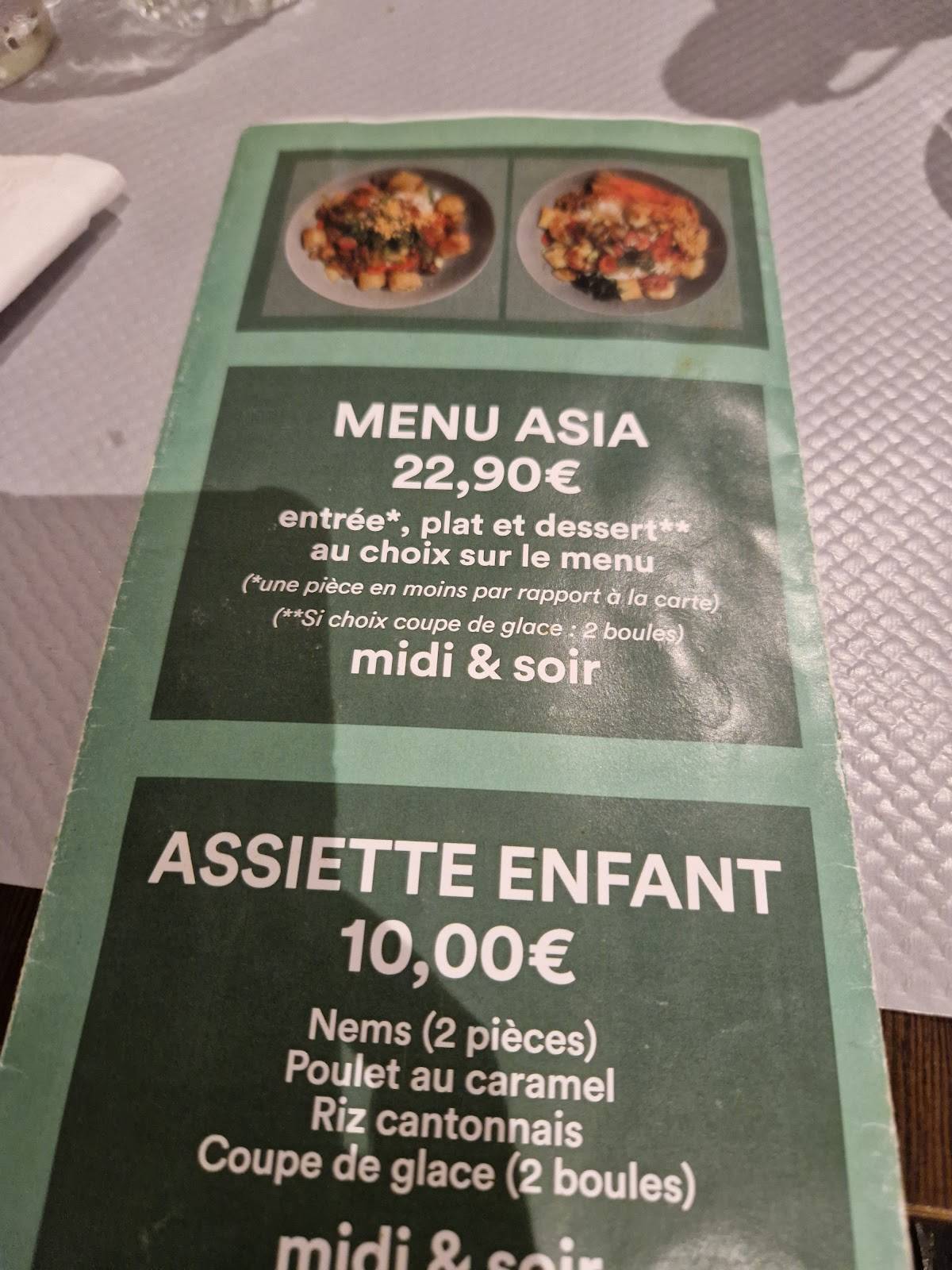 Menu de Asia Roquemaure