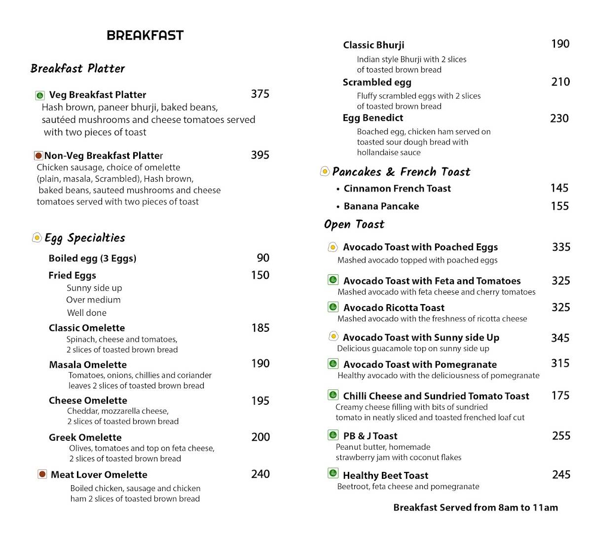 Assamica menu