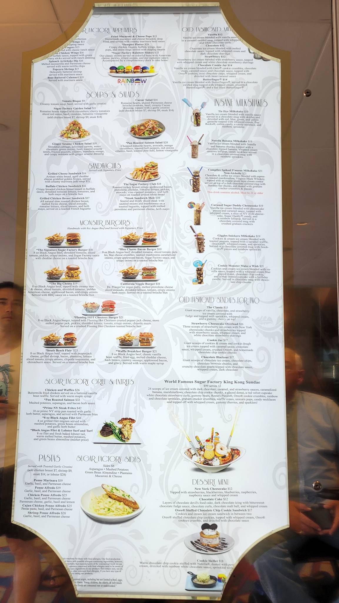Menu at Sugar Factory Atlantic City desserts, Atlantic City