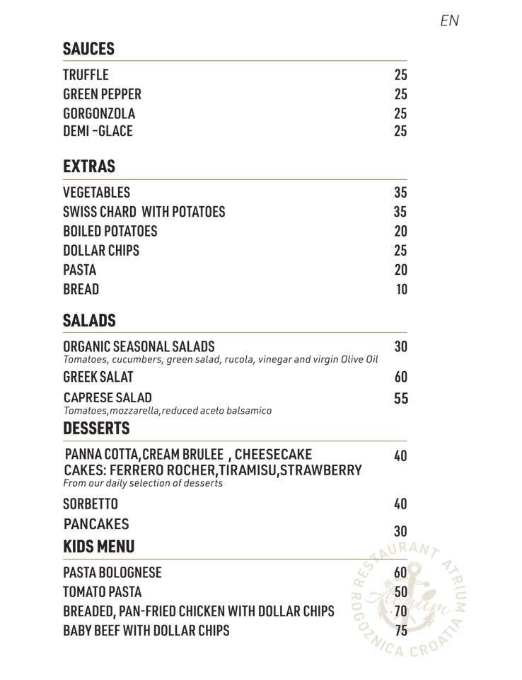 Menu di Restoran Atrium 